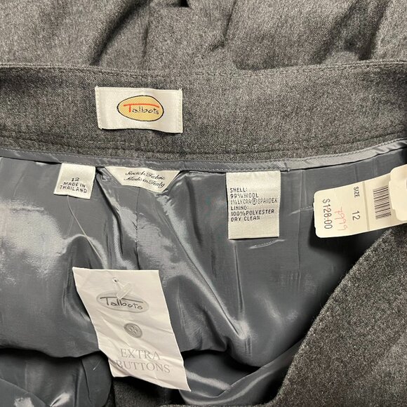 Talbots Women's Grey Wool Wide Leg Dress Pant - Size 12 - NWT $128 - Picture 2 of 5